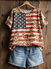 Women's Floral Art Print Casual T-Shirt