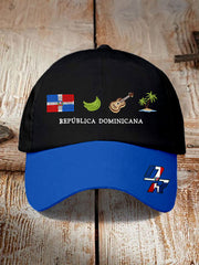 Unisex Dominican Republic Inspired Embroidered Hat