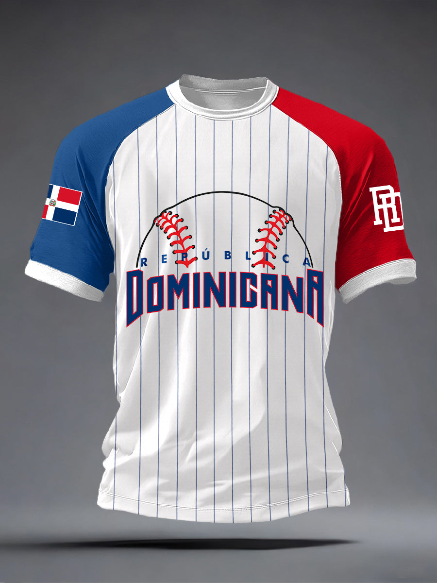 Men's Dominican Republic Baseball Print T-Shirt