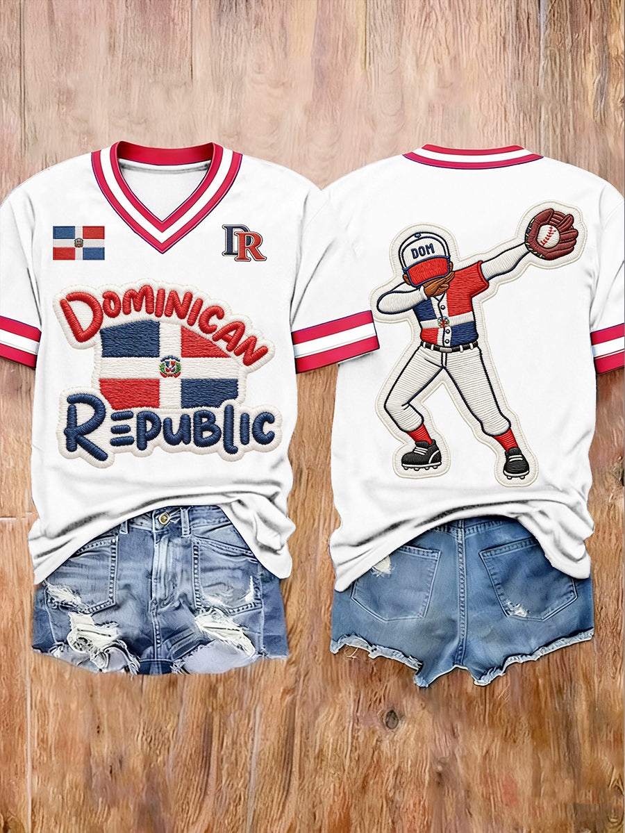 Women's Baseball Print Casual T-Shirt