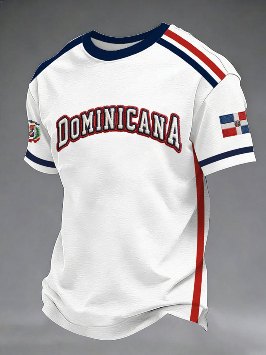 Men's Baseball Print Casual T-Shirt