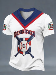 Men's Baseball Print Casual T-Shirt