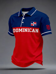 Men's Dominican Republic Print Polo Shirt