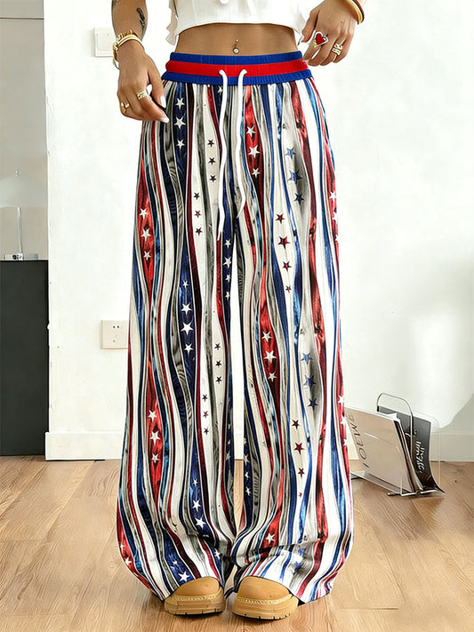 Women's American Flag Casual Pants