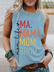 Women's Funny Ma Mama Mom Bruh Mother's Day Gift Casual Tank Top