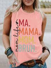 Women's Funny Ma Mama Mom Bruh Mother's Day Gift Casual Tank Top
