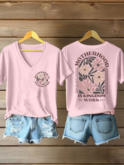 Women's 'Motherhood Is Kingdom Work' Printed Casual T-Shirt