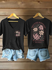 Women's 'Motherhood Is Kingdom Work' Printed Casual T-Shirt