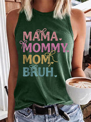 Women's Funny Mama Mommy Mom Bruh Mother's Day Gift Casual Vest