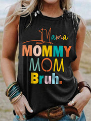 Women's Funny Mama Mommy Mom Bruh Mother's Day Gift Casual Tank Top