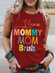 Women's Funny Mama Mommy Mom Bruh Mother's Day Gift Casual Tank Top