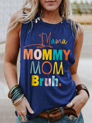 Women's Funny Mama Mommy Mom Bruh Mother's Day Gift Casual Tank Top