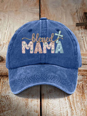 Unisex Blessed Mama Print Hat