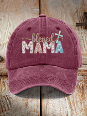 Unisex Blessed Mama Print Hat