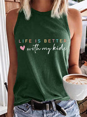Women's Life Is Better With My Kids Mother's Day Gift Casual Vest