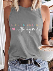 Women's Life Is Better With My Kids Mother's Day Gift Casual Vest