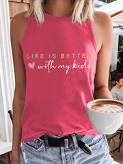 Women's Life Is Better With My Kids Mother's Day Gift Casual Vest