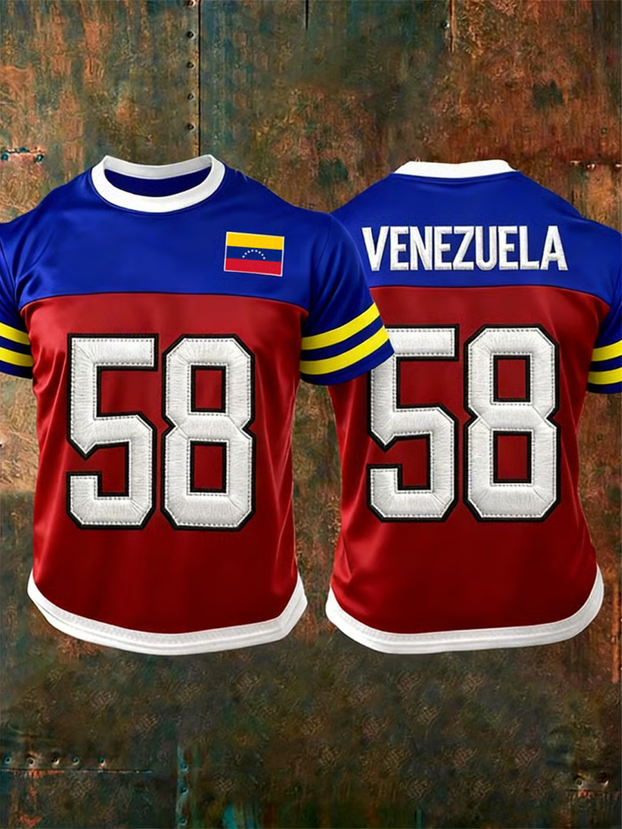 Men's Venezuela Baseball Peinted short sleeves t-shirt