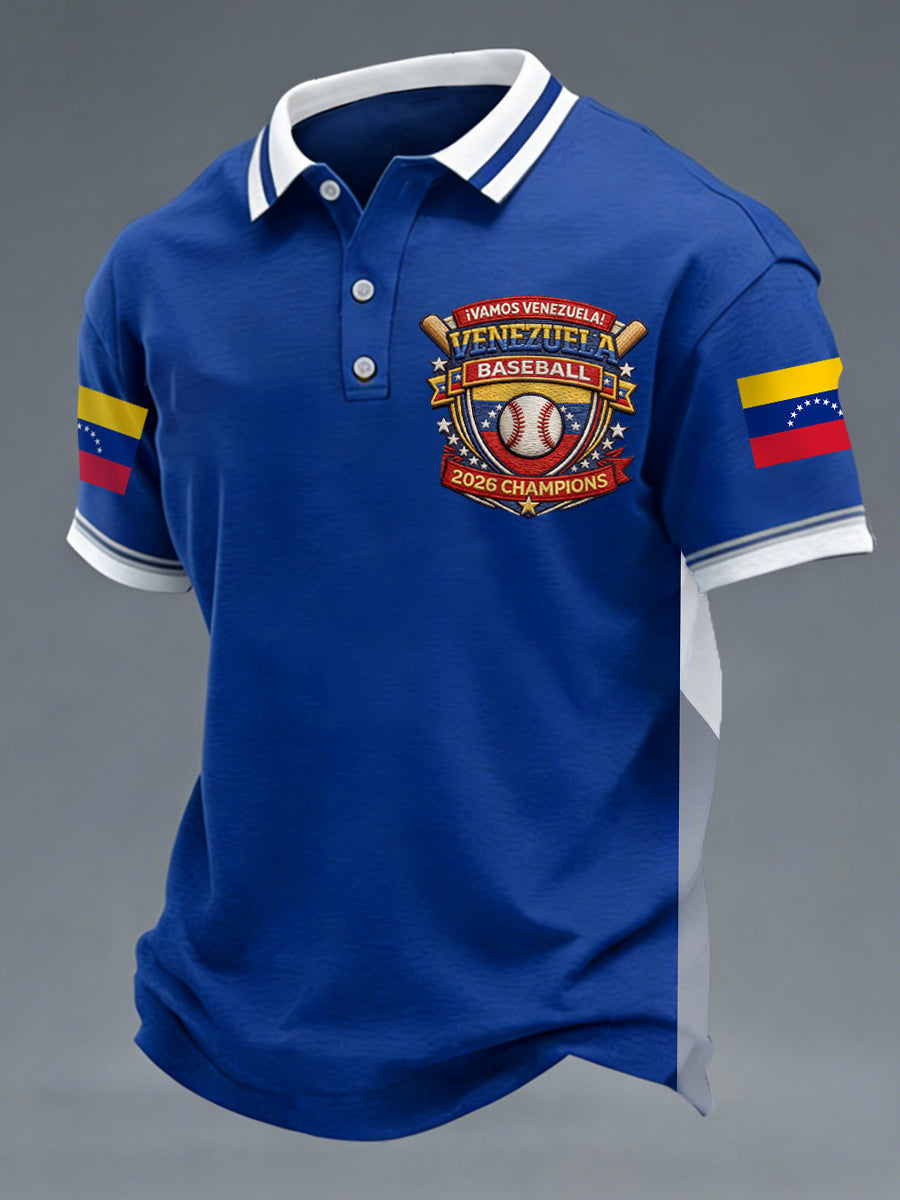 Men's Celebrate Venezuela 2026 Baseball Champions Print Casual Polo