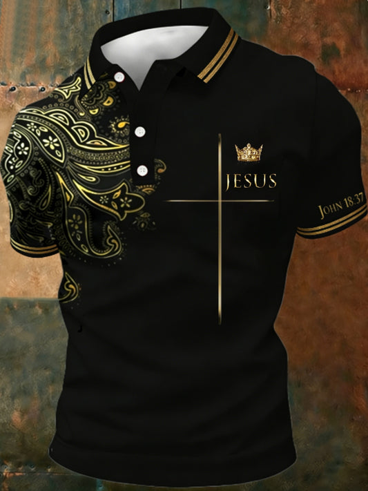 Men's JESUS JOHN 18:37 Polo Shirt