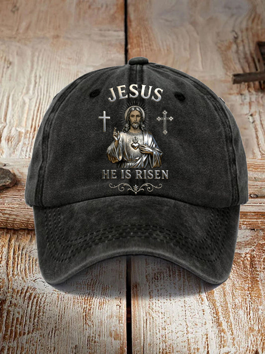Unisex Jesus He Is Risen Print Hat