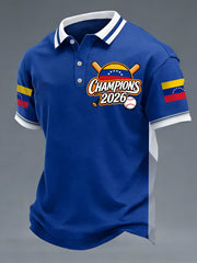 Men's Celebrate Venezuela 2026 Baseball Champions Print Casual Polo