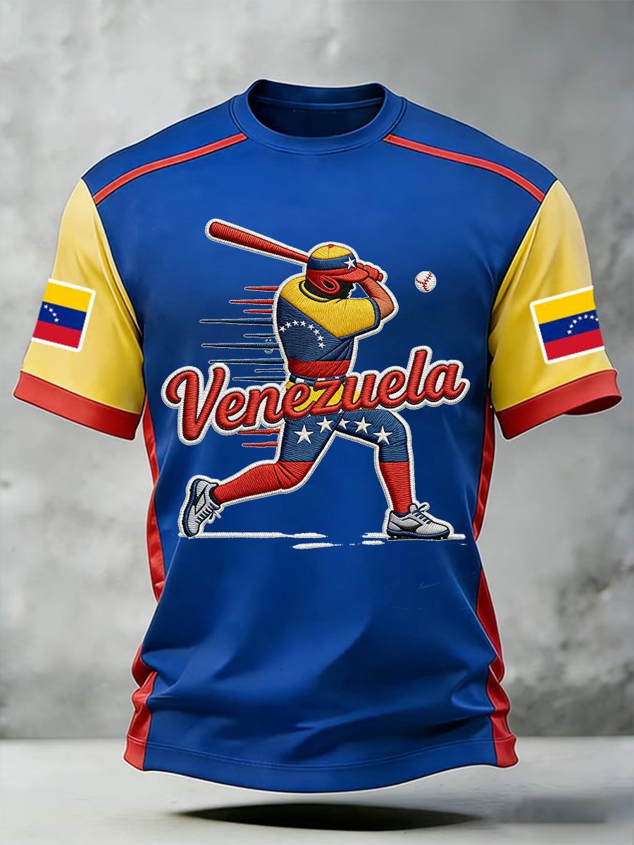 Men's Celebrate Venezuela 2026 Baseball Champions Print Casual Tee