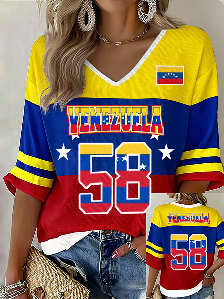 Women's Venezuelan Baseball Waffle T-shirt