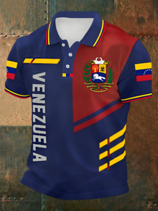 Men's Celebrate Venezuela 2026 Baseball Champions Print Casual Polo Shirt