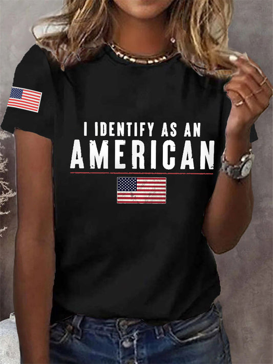 Women's  I Identify As An American Casual Tee