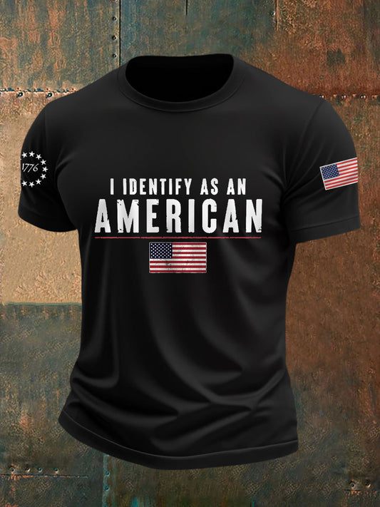 Men's I Identify As An American Casual Patriot Tee