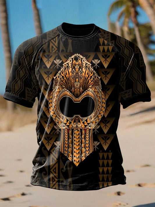 Men's Hawaii Ikaika Warrior Printed Casual short sleeves t-shirt