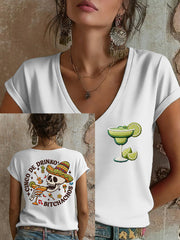 Women's Mexico Art Cinco De Mayo Printed T-Shirt