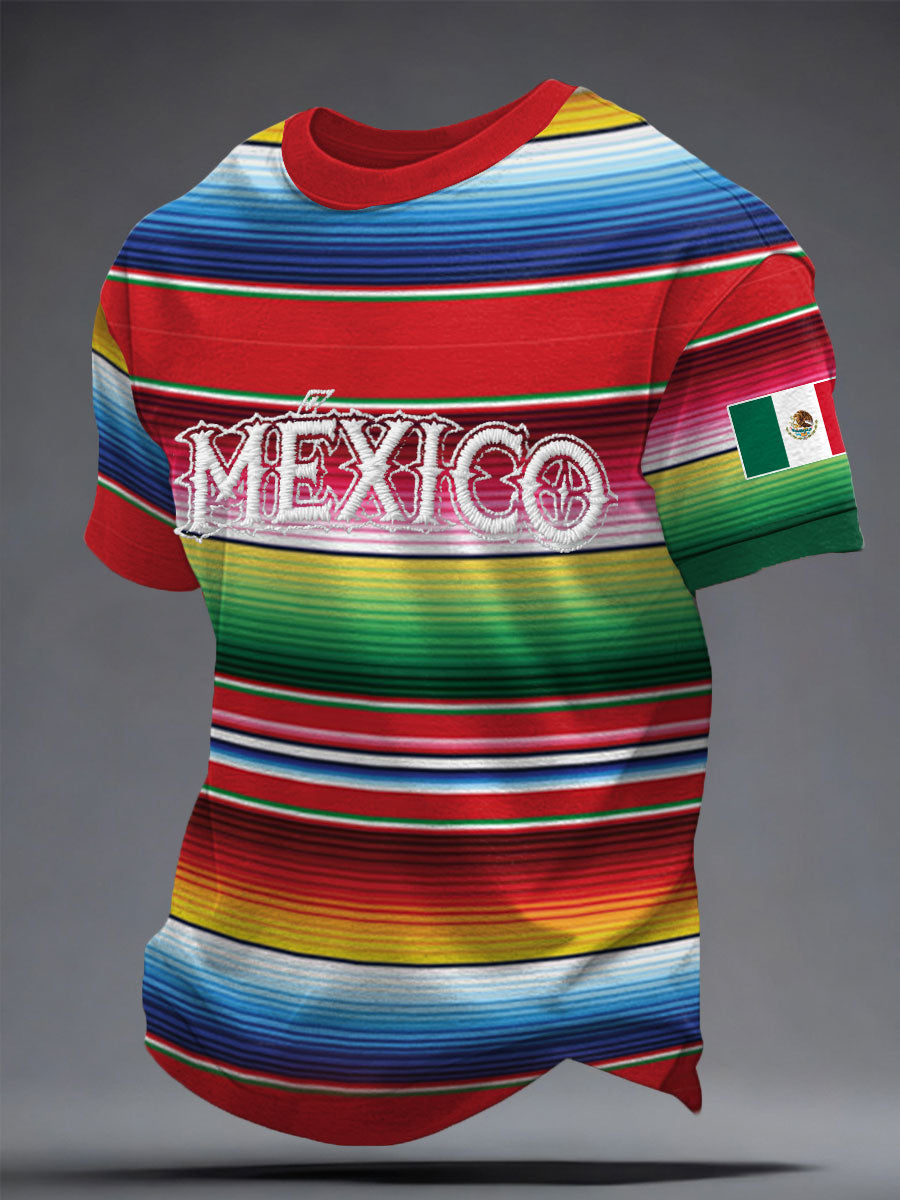 Men's Mexico Art Cinco De Mayo Printed T-shirt