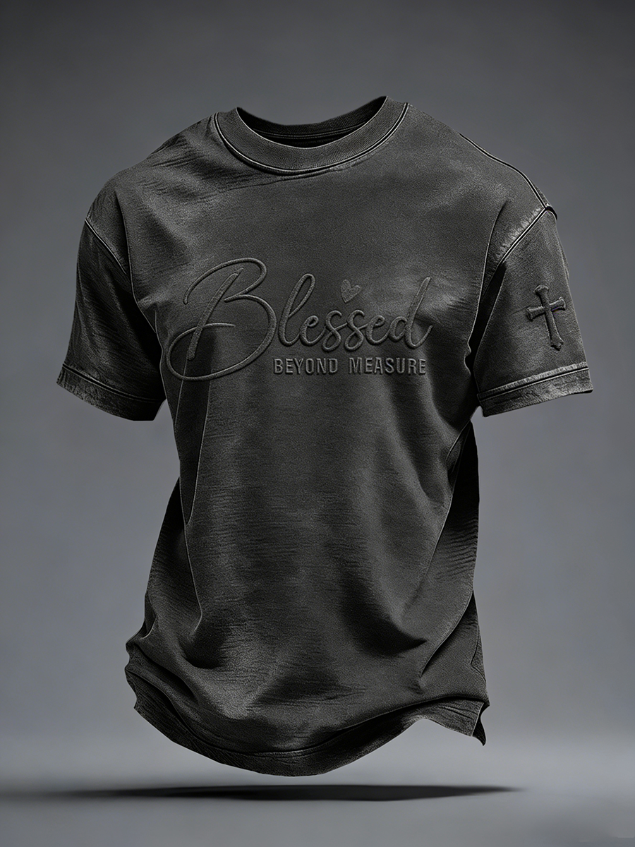 Men's Blessed Print Casual T-Shirt