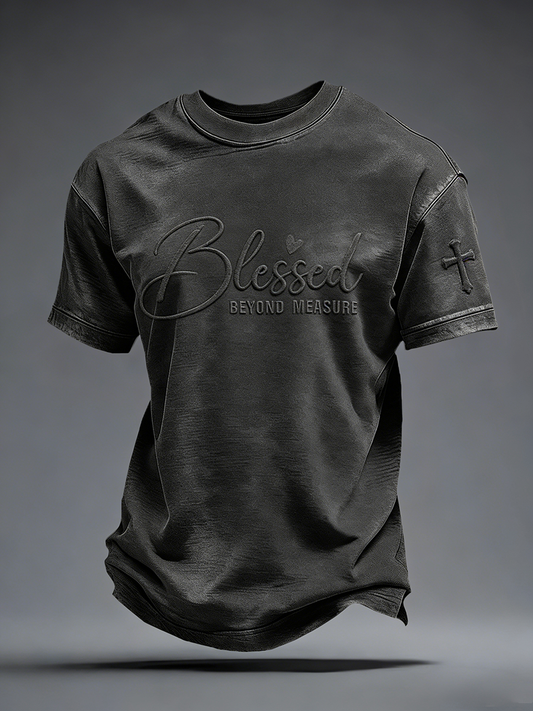 Men's Blessed Print Casual T-Shirt