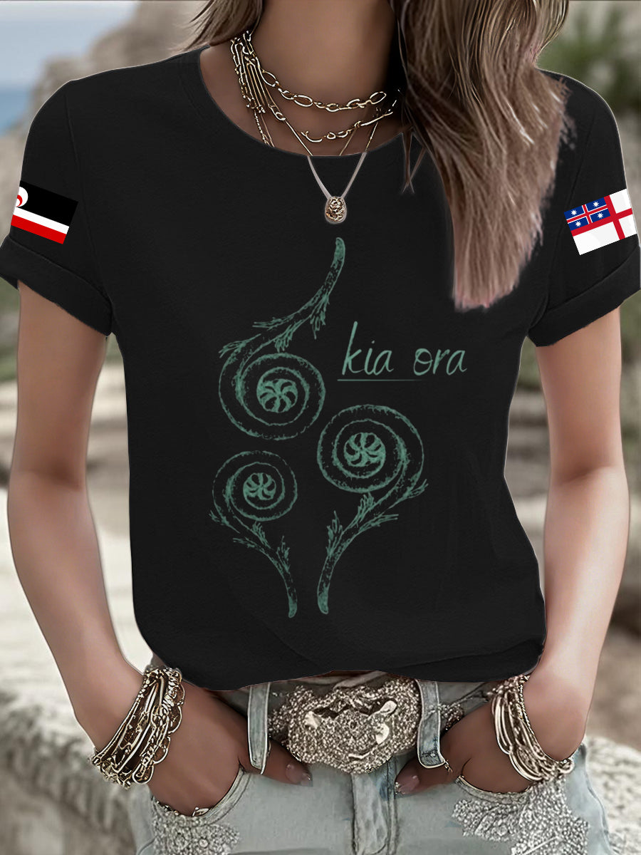 Women's Maori Art NZ Printed T-shirt