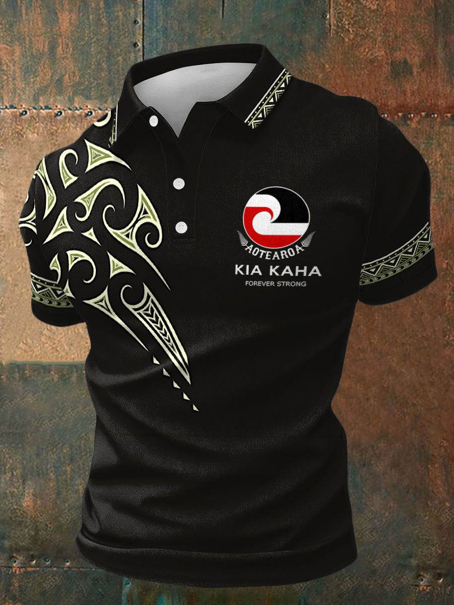 Men's Maori Art NZ Printed Casual Tops