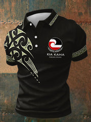 Men's Maori Art NZ Printed Casual Tops
