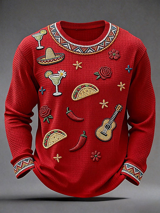 Men's Cinco de Mayo Waffle Casual T-Shirt