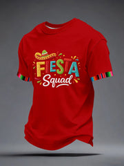 Men's Cinco de Mayo Inspired Embroidery Pattern T-Shirt