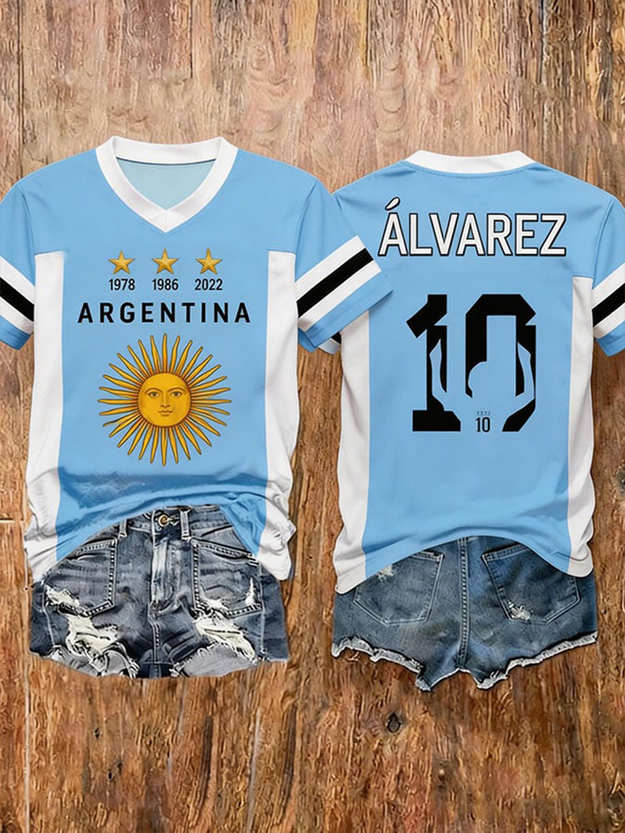 Women's Argentine Football Short-sleeved T-shirt