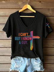 Women's I Can’t But I Know A Guy Printed Casual T-Shirt