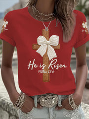 Women's He Is Risen Printed T-shirt