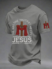 Men's The Way The Truth The Life Printed Casual T-Shirt