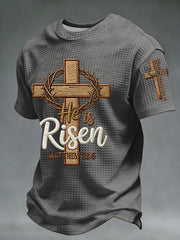 Men's He is Riser MATTHEW 28:6 Waffle Short Sleeve