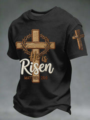 Men's He is Riser MATTHEW 28:6 Waffle Short Sleeve