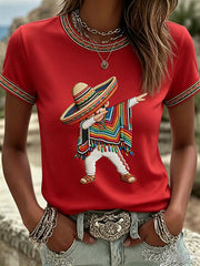 Women's Cinco de Mayo Print Casual T-Shirt