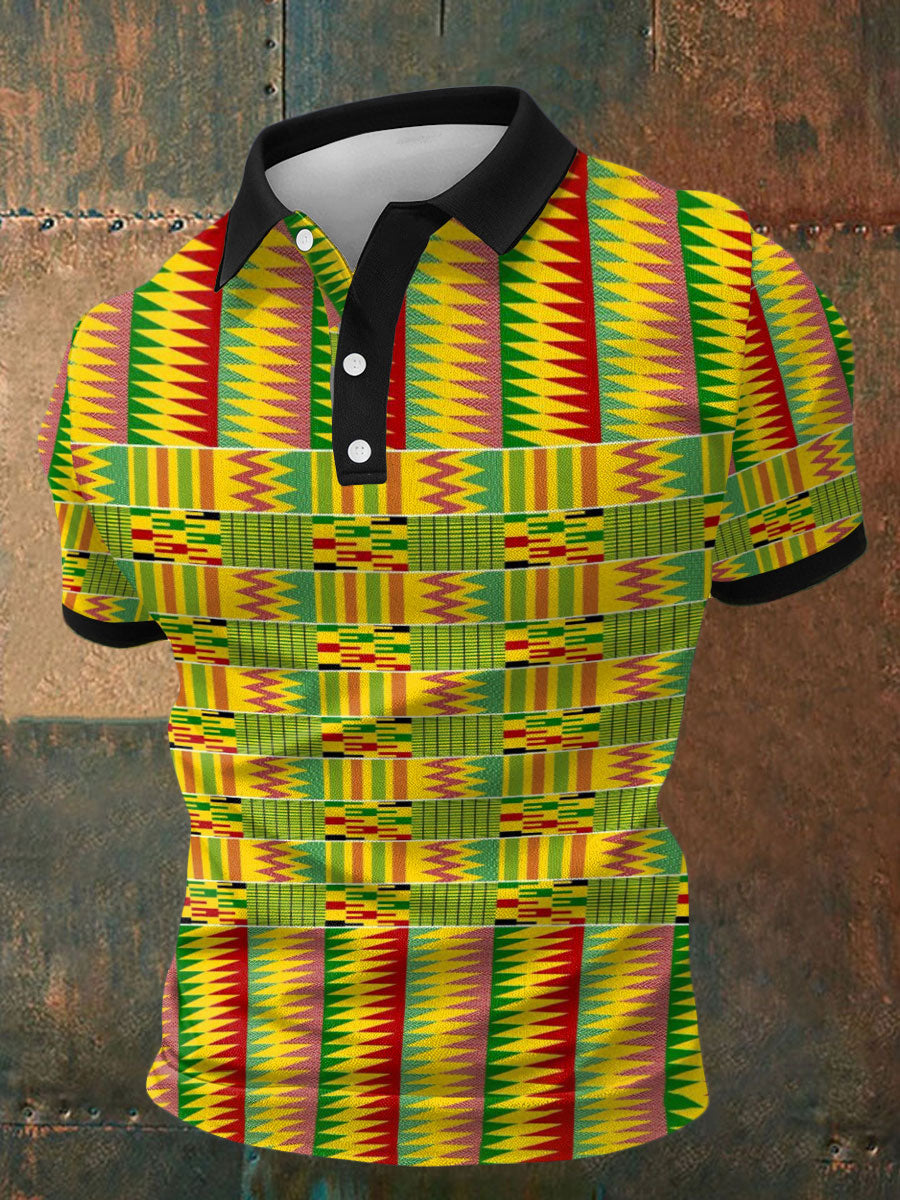 Men's Juneteeth Art Black Pride Printed Casual Tops
