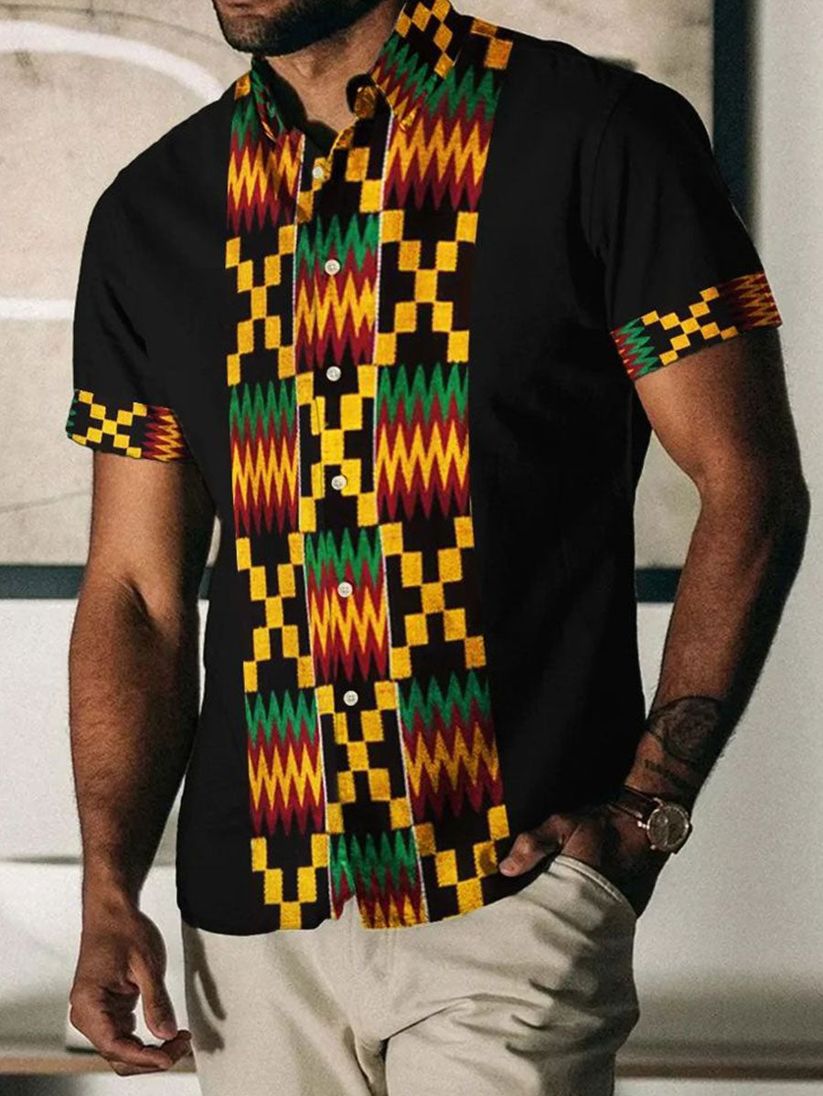 Men's Juneteeth Art Black Pride Printed Shirt